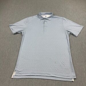 Johnnie-O Polo Shirt Mens Medium Blue Featherweight Golf Performance UPF 50
